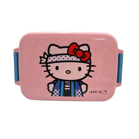 Vintage AFC Sanrio Hello Kitty Japan Skater Lunch Food Container Storage Box - Picture 1 of 13